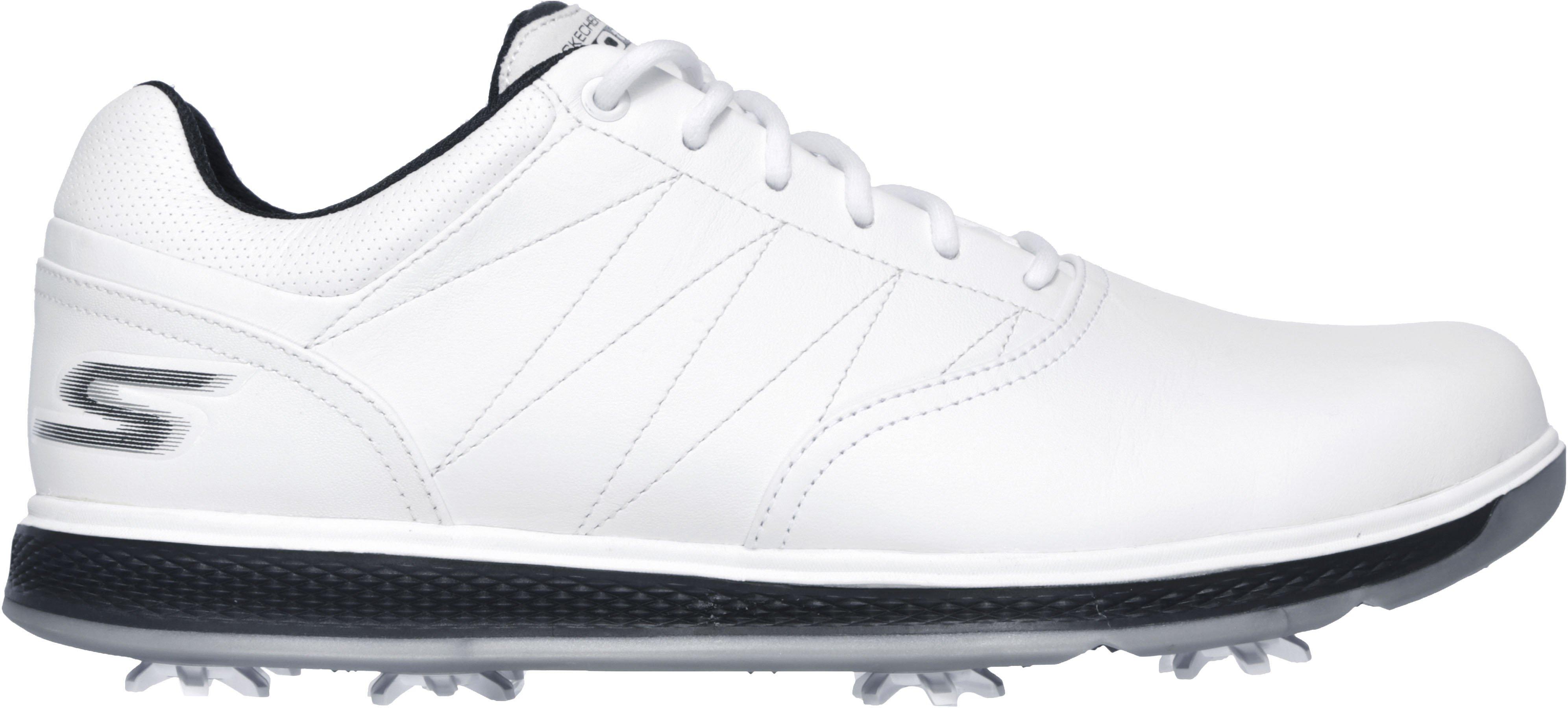 Men s Go Golf Pro V.3 Spiked Golf Shoe WHT NVY SKECHERS Golf Shoes Men s Golf Town Limited